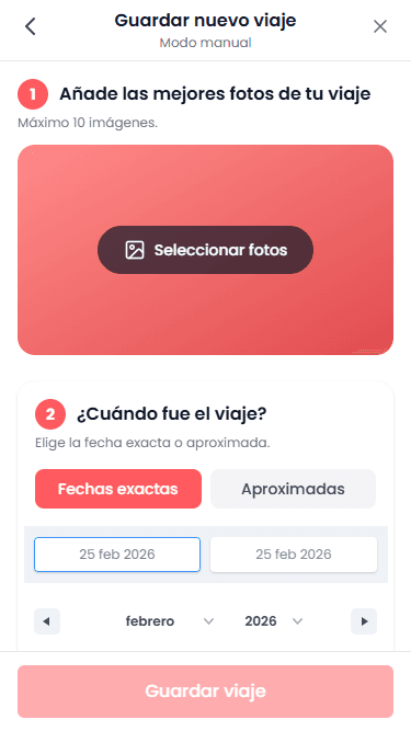 Crear un viaje en Lugavia